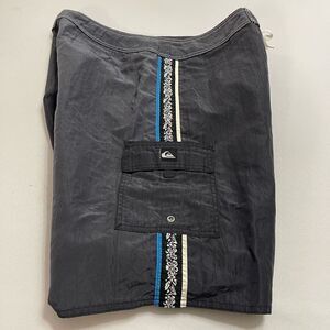 Quiksilver Dark Grey VTG Swim Trunks Size 34